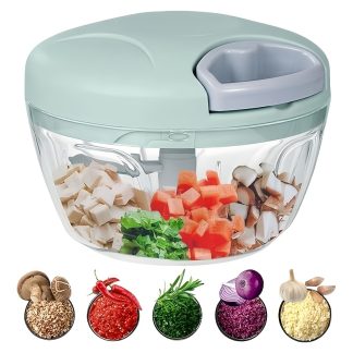 A Multifunctional Manual Food Processor - Manual Food Chopper, Kitchen Hand Pulled Processor, Slicer Suitable for Vegetable, Meat, Fruit, Nut, Garlic, Onion, Chili Salad Maker - an Efficient Kitchen Cooking Tool