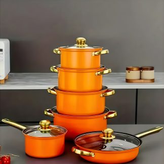 Cookware Collection Featuring Non-Stick Surfaces And Induction Compatibility, Designed for Durability And Versatility, Perfect for Home Use Or As Gifts for Special Occasions