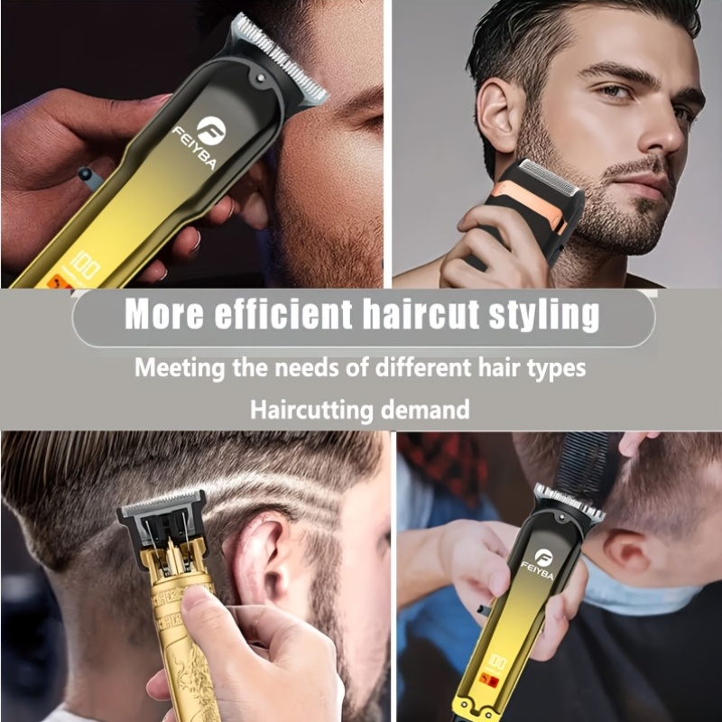 3PS/2PS Professional Rechargeable Hair Clipper Set - Professional Hair Clipper, Sideburn Trimmer, Electric Shaver, USB Charging, Fine Trimming of Hair And Beard, The Most Ideal Holiday Gift for Men! - Image 6