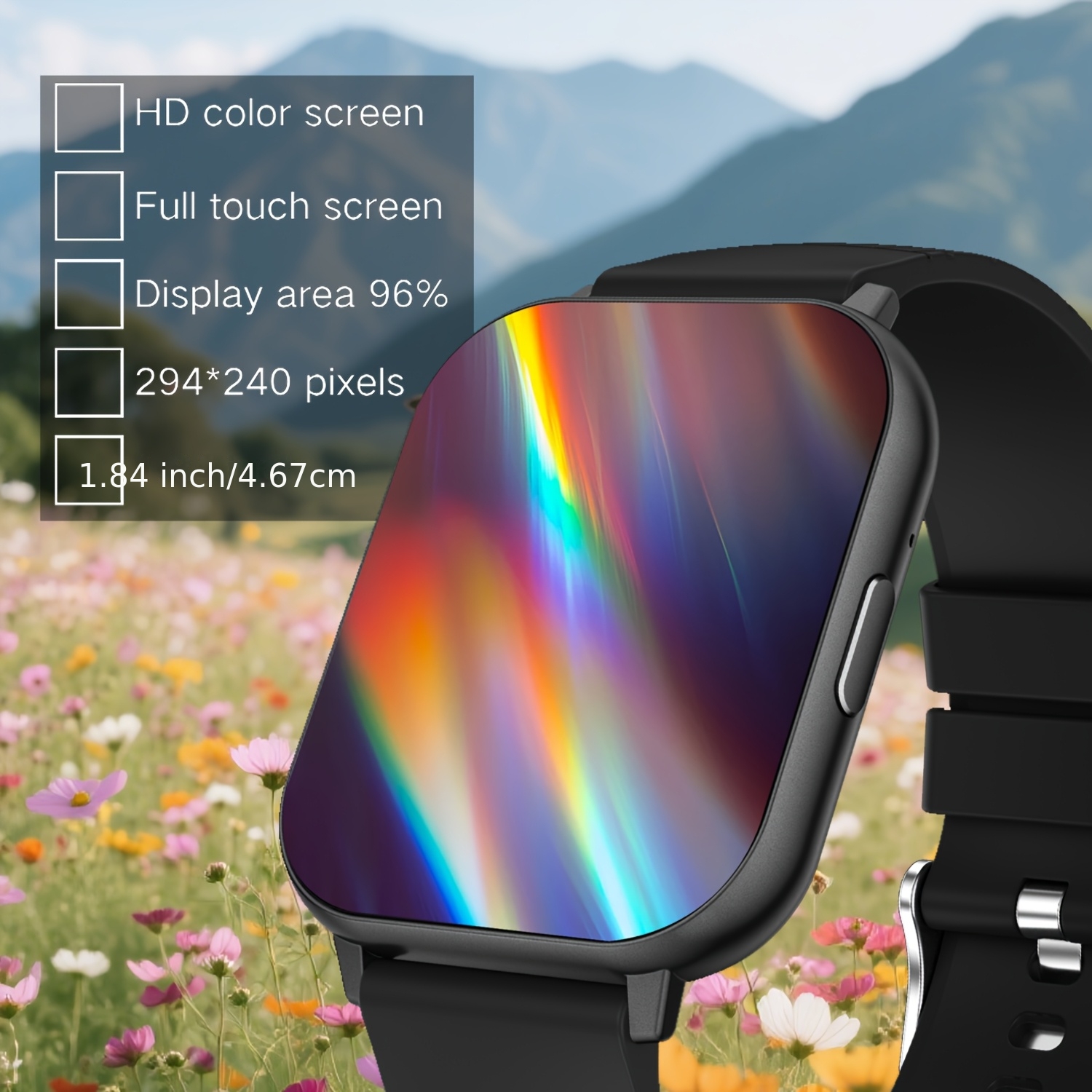 Sports Smart Watch, 4.65cm Full Touch Screen Display with Message, Answer Make Call Smartwatch, Sleep Monitoring, Sports Pedometer, Information Alerts, for iPhone Android Phones, Smartbands Fitness Watch for Women Men Friend Gift, Birthday Gift - Image 7