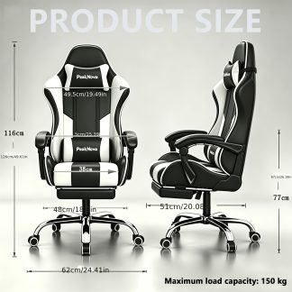 High Load-Bearing Ergonomic Gaming Chair, Sleek Color Blocking, 135° Adjustable Backrest, Stable Frame, Perfect for Work & Play