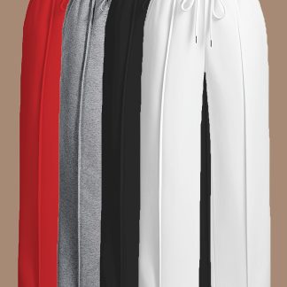 4-Pack 5782 Comfort Shaping Pants - Comfortable Straight-Leg Women's Pants with Drawstring Waist - All-Season Joggers
