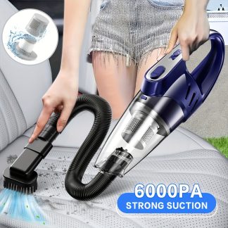 Vacuum Cleaner with 6000PA Suction Power, Featuring Strong Handheld Convenience, a 2000Mah Large Capacity Battery, Low Noise Operation, And Comes with 5 Additions. Ideal for Cleaning Car Interiors, As a Household Vacuum