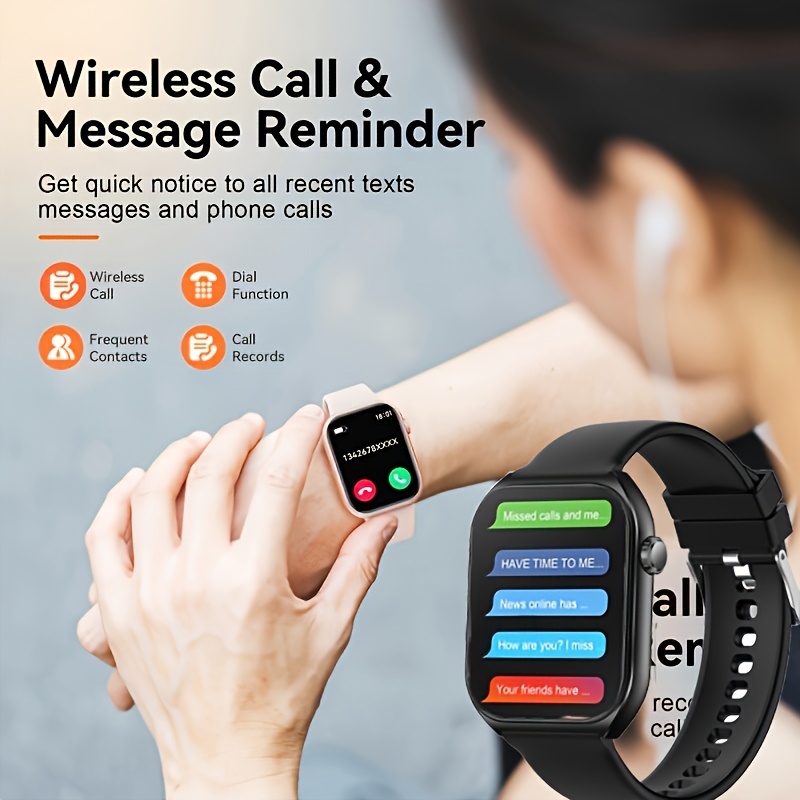 Men'S/Women'S Smartwatch, Voice Assistant 1.96-Inch Screen, Multiple Sports Modes, Watch, Weather, Alarm Clock, Sleep Monitoring, Sedentary Reminder, Compatible with Android, Suitable for IOS - Image 2