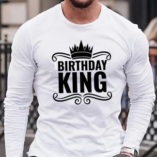 1/2pcs Birthday King Letter Crown & Words Heat Transfer Sticker, Iron-On Decals for Clothes, T-Shirt Making, Pillow Decorating, Clothing Supplies & Appliques
