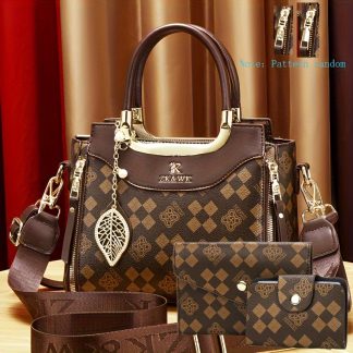 New Fashionable and Elegant Women's 3pcs Mother-Daughter Bag Set, High-End Trendy Handbag with Stylish Vintage Floral Print