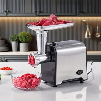 Yabano Professional Electric Meat Grinder, Stainless Steel, 3 IN 1 Meat Grinder for Meat with 3 Grinding Plates, Sausage And Kubbe Attachment