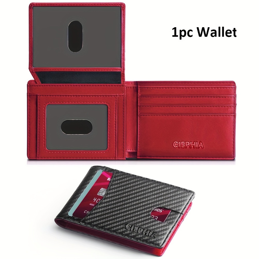 Men'S Wallets Slim Bifold RFID Blocking Card Holder with 2 ID Window, Credit Card Holder 2 Deep Cash Pocket Money Bags Father'S Day Gifts - Image 3