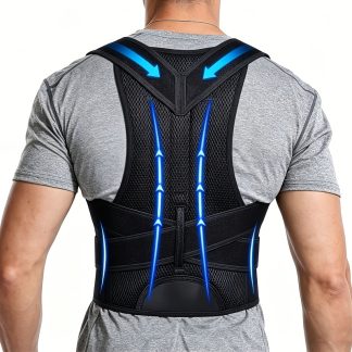 1pc D-Shaped PU Material Back Support Belt | Adjustable Back Shaping Belt Suitable for Both Men And Women