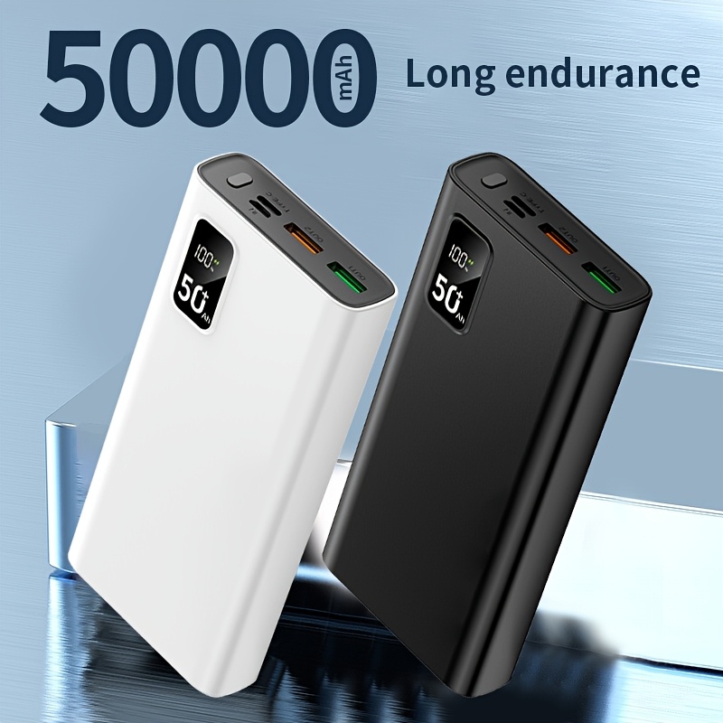 50000mAh Mobile Power Supply, LED Power Display, Type-C Fast Charging, Large-capacity Super Fast Charging Power Bank, Suitable for Charging Mobile Phones/Samsung/Android Electronic Devices, Outdoor Removable Emergency Power Backup Battery Pack