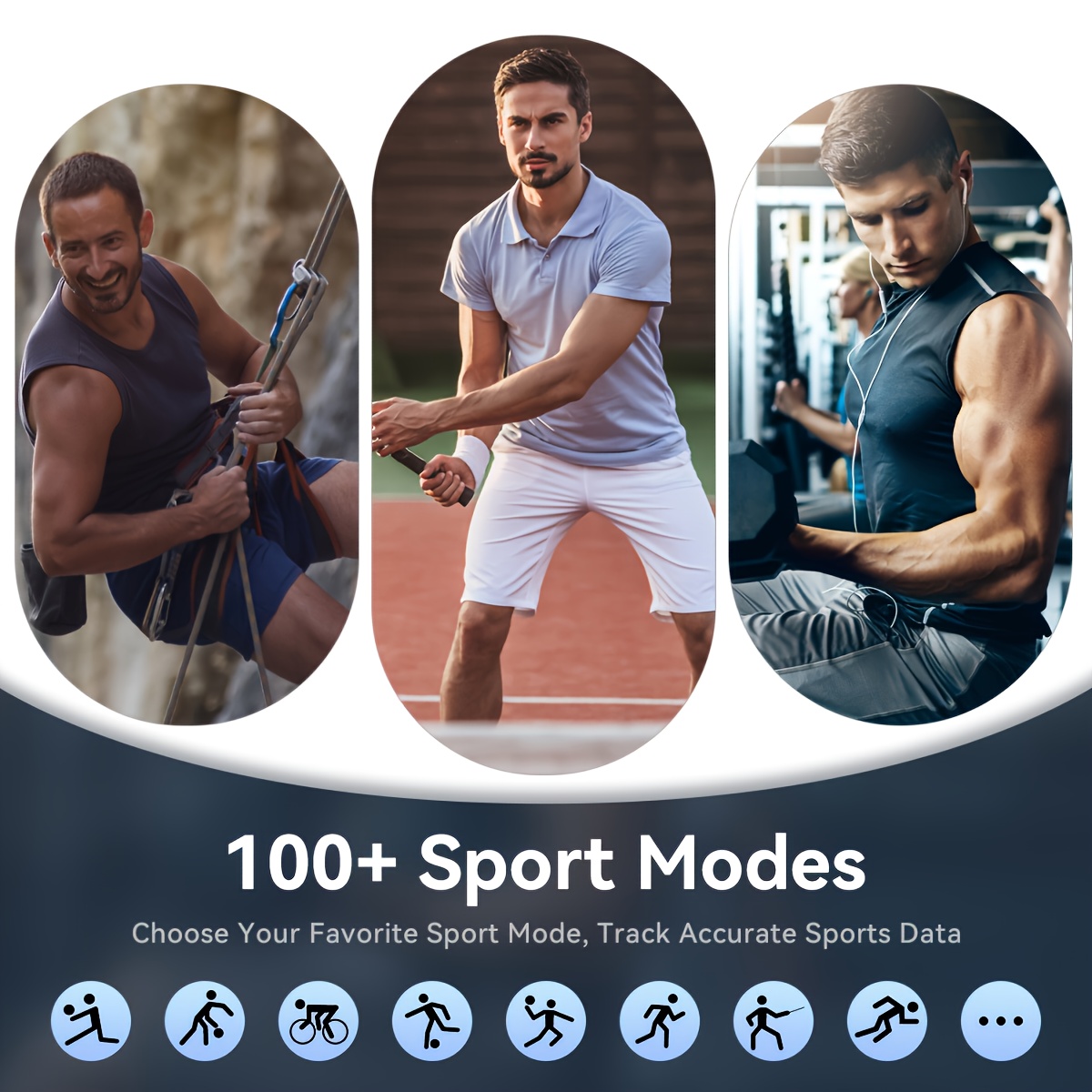 ERUN Smartwatch Compatible for iPhone & Android, Unisex Wireless with Wireless Calling, AMOLED HD Screen,, Activity Tracker, Step Counter, Monitor, Multi- Modes, Phone Calls Suitable for Men & Women - Image 8