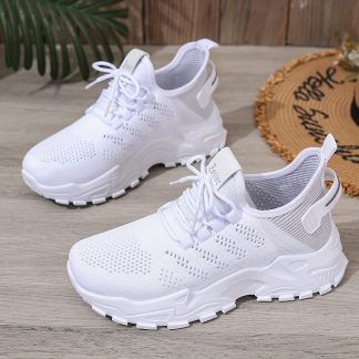 Women'S Fashion Breathable Plus Size Knit Sneakers, Spring/Autumn New Casual Lightweight Soft-Sole Walking Shoes, Outdoor Comfortable Low-Top Running Shoes, Women Shoes