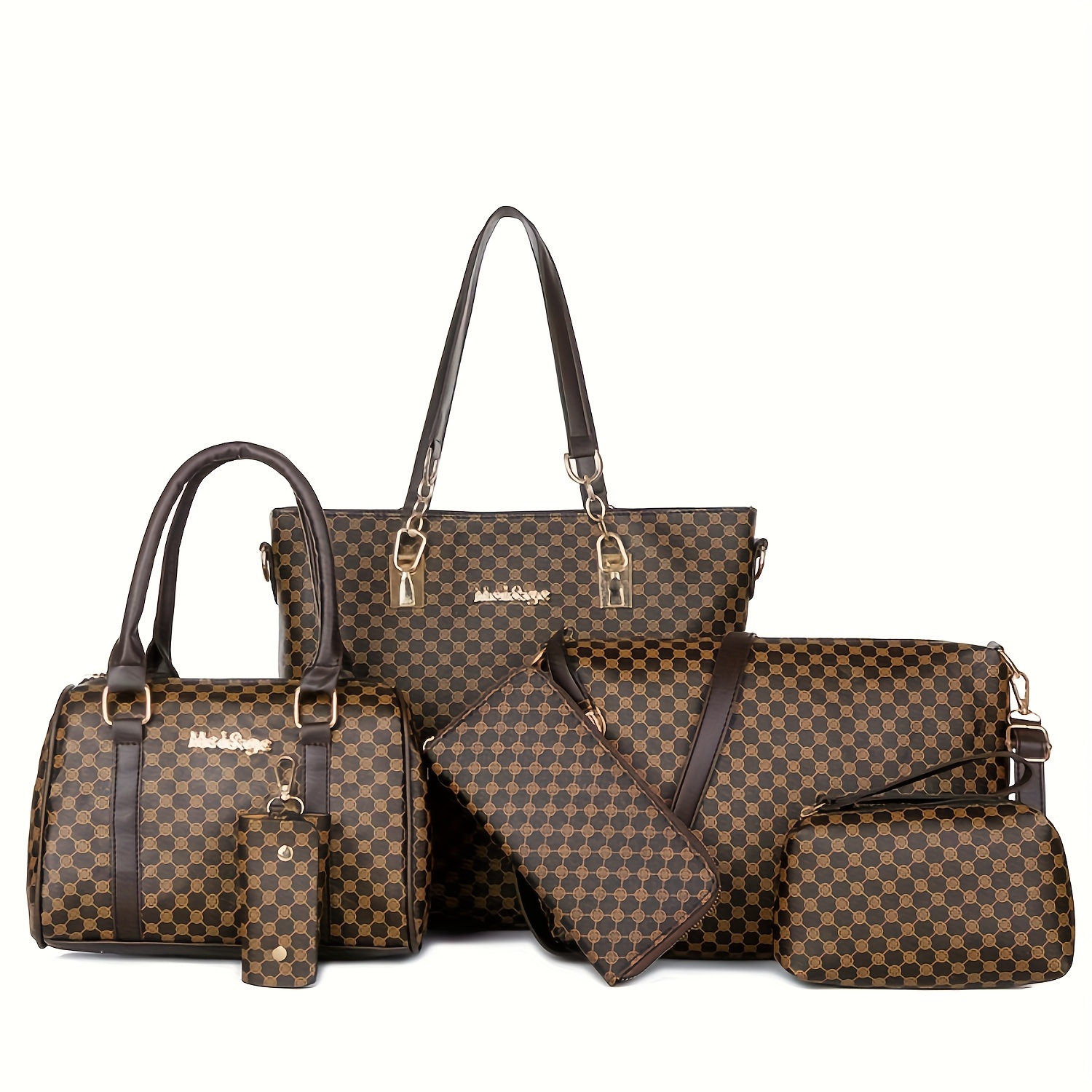 6pcs Set of Large-Capacity Multi-Functional Handbags - Fashionable And Easy Floral Print Design, Versatile Crossbody Bag, Shoulder Bag And Small Handbag Combination, Essential for Daily Commuting And Travel - Image 3