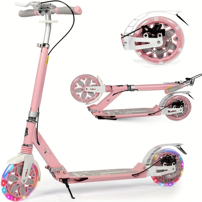 Adult Kick Scooter, Non-Motorized with 200 Mm Large Wheels, Features Disc Brakes, Back Strap, And Double Suspension, Foldable Design, Without Battery - Image 7