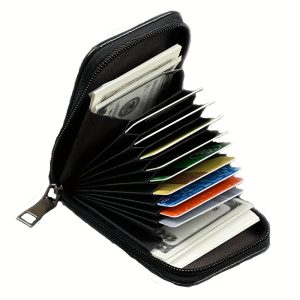 New Accordion Card Holder, Korean Style Portable Women's Short Bank Card Case, Business Card Holder, Vertical Zipper Clutch Bag