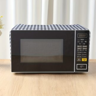 1pc, Stylish Black And White Checkered Microwave Oven Dust Cover, Designed in a Rectangular Shape of 35X90Cm Made from Polyester, Ideal for Organizing Countertops And Cabinets, Perfect for Kitchen Decoration And Protecting Appliances