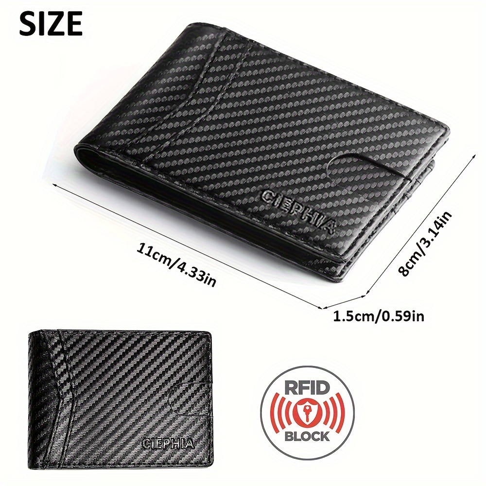 Men'S Wallets Slim Bifold RFID Blocking Card Holder with 2 ID Window, Credit Card Holder 2 Deep Cash Pocket Money Bags Father'S Day Gifts - Image 4