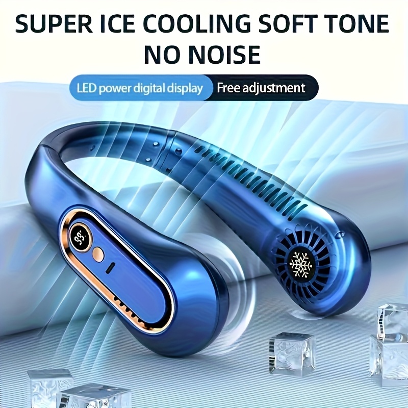 Blade-Free Neck Fan, USB Rechargeable Portable Sports Mini Fan, Fast Cooling And Cooling Down Safe And Quiet Fan, 5-Speed Settings And Digital Display, Summer Outdoor Camping Fan