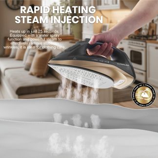 SUPERLEX Steam Wireless 2600 W, 360Ml Water Tank Vertical Cordless Steam Non-Stick Coating Ceramic Soleplate, Drip Stop, Anti-Limescale Self-Cleaning