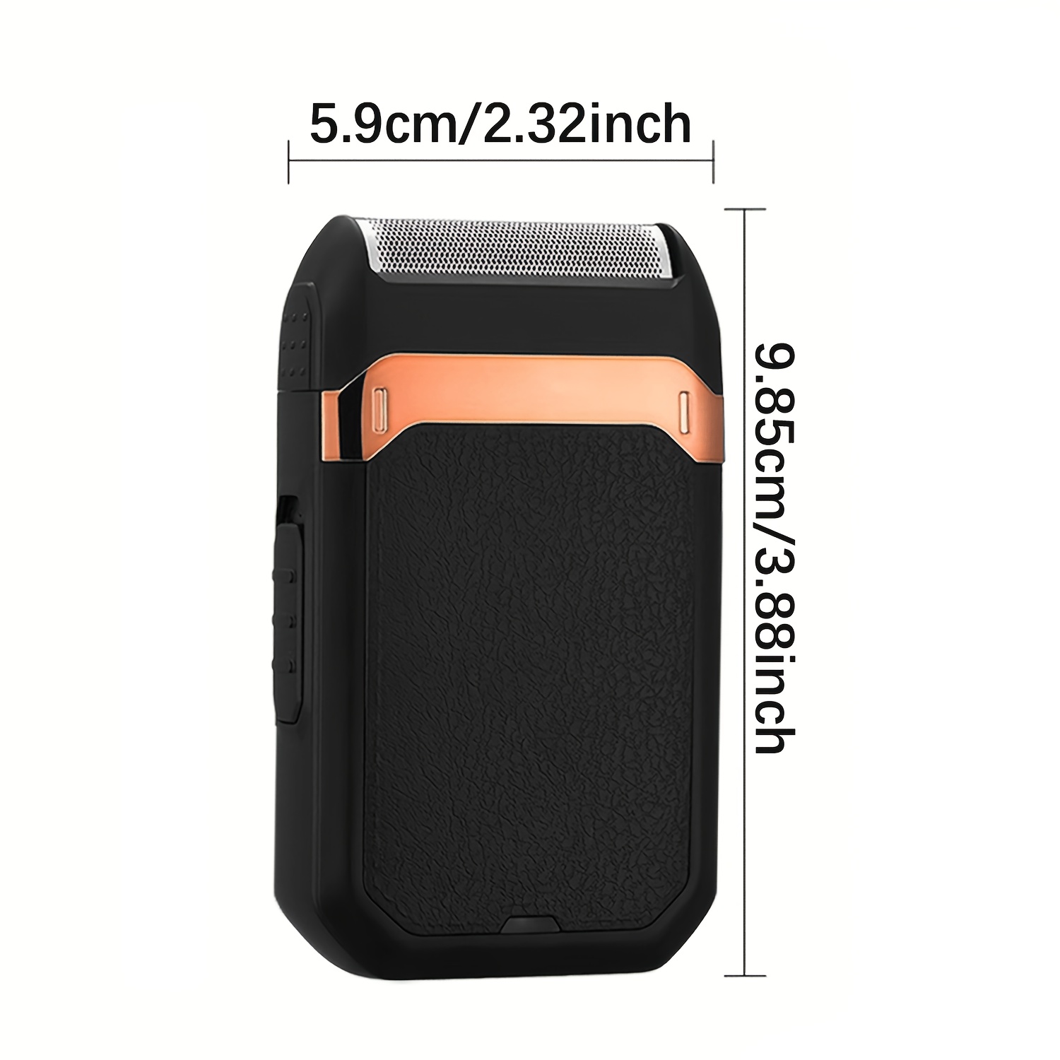Men's Electric Shaver-USB Rechargeable Portable Shaver, Lychee Skin Pattern Body, Rose Golden Embellishments, Equipped with Side Trimmers, Reciprocating Aluminum Foil Shaver, Ideal Gift for Boyfriends, Fathers or Brothers, - Image 3