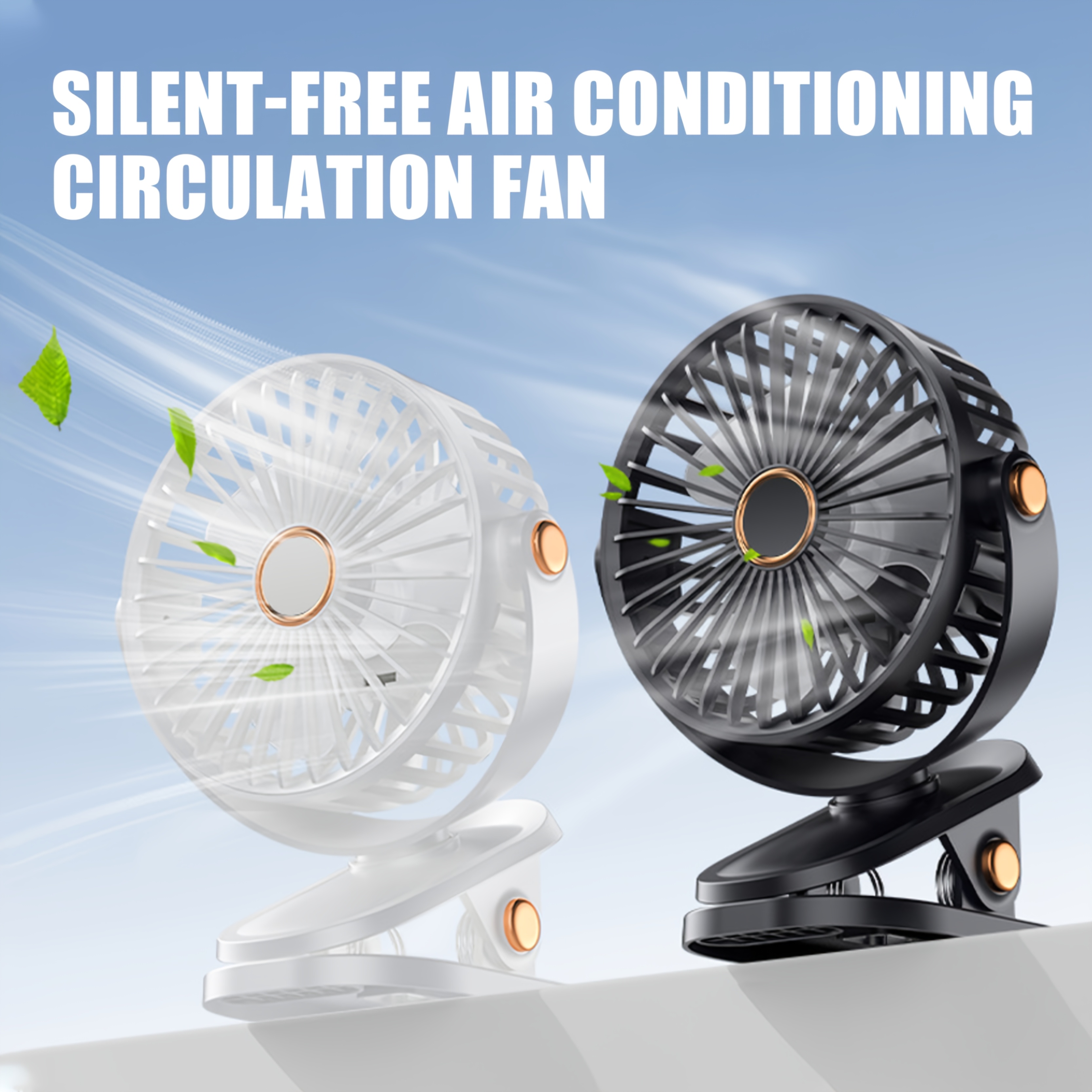 Summer USB Charging Portable Fan, Can Be Clipped, Stood, Or Hung, 4 Colors Optional, 5 Wind Speed Levels Adjustable, Multi-Angle Adjustable, Comfortable Cooling, Detachable And Washable, Suitable for Home, Office, Outdoor, Dormitory, Gift Giving - Image 2