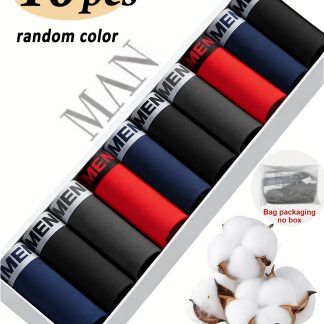 Random 10pcs Cotton Men's Boxer Briefs, Comfortable and Soft Premium Cotton Material, Ideal for Daily Wear and Fitness, Superior Quality to Other Products!