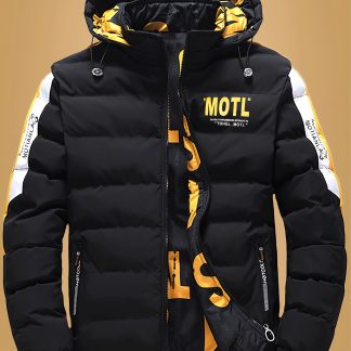 Coat with Removable Hat, Two-Sided Wear for Men's Winter Fashion, Stylish Outerwear, Warmth