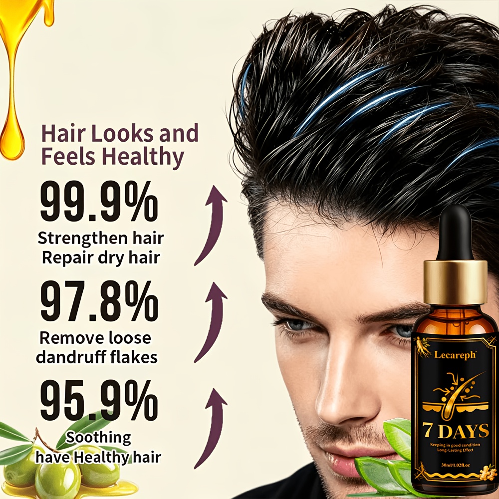 7 DAYS Strengthen Powerful Leave-In Hair Oil Contains Turmeric Ingredient. Just a Drop Loose Dandruff Flakes, Smooths And Lengthens Hair, Effectively Controls Frizz, Dryness And Split Ends. Leaving Hair Bouncy And Elastic. Dry Hair - Image 4