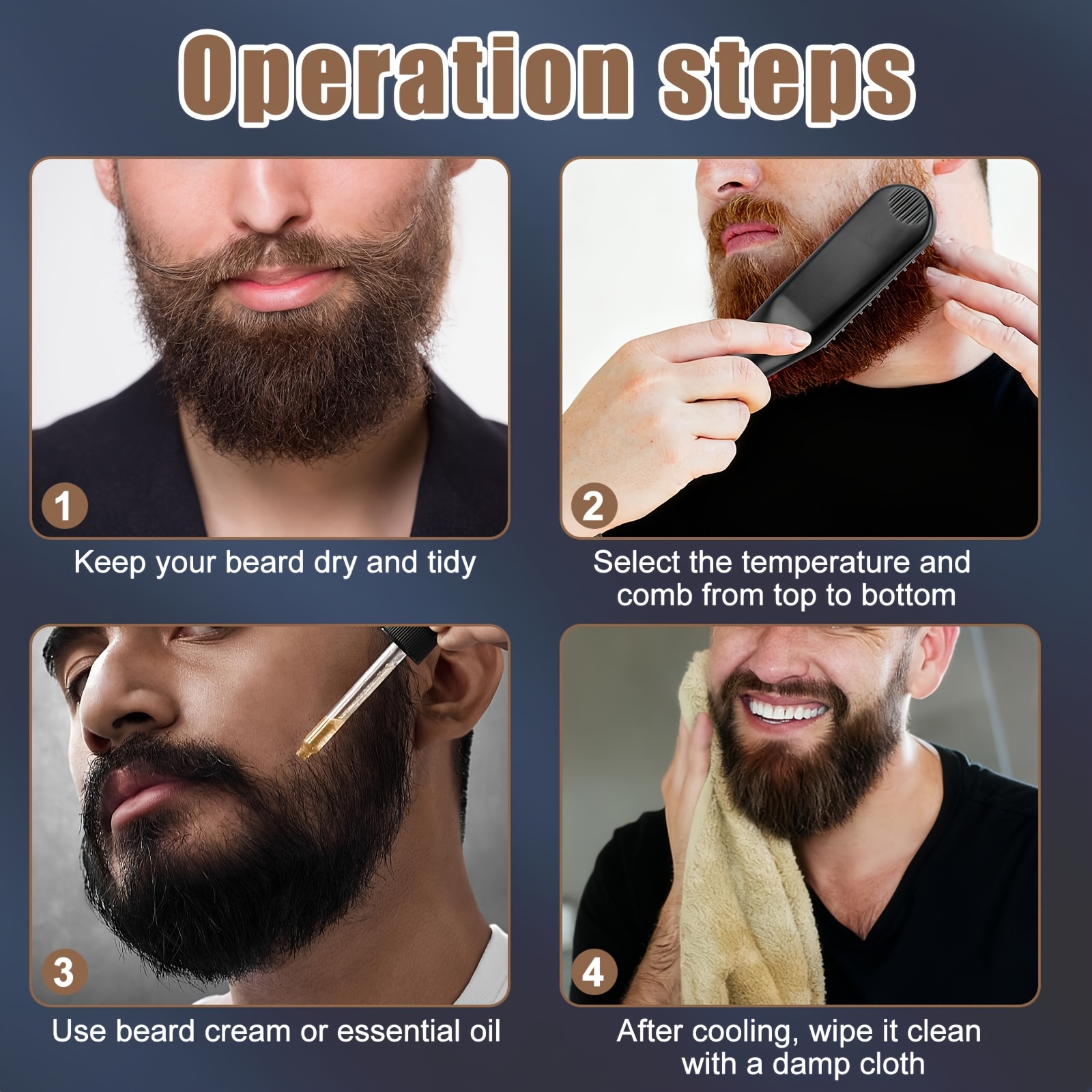 Beard Straightener for Men,Premium Heated Beard Brush Anti-Scald Feature,Beard Straightening Comb Gifts for Men Him Dad - Image 6