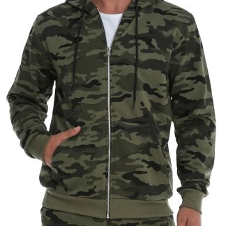Men'S Camouflage Pullover Sports Lightweight Military Style Soft Blend Hooded Sweatshirt with Kangaroo Pocket