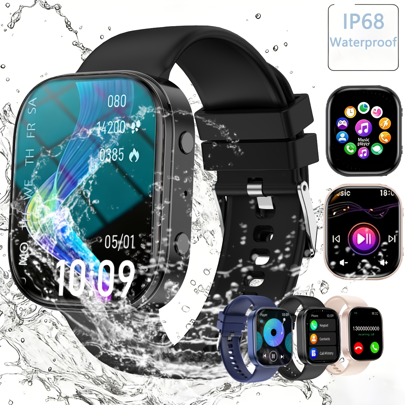 ERUN Smartwatch Compatible for iPhone & Android, Unisex Wireless with Wireless Calling, AMOLED HD Screen,, Activity Tracker, Step Counter, Monitor, Multi- Modes, Phone Calls Suitable for Men & Women