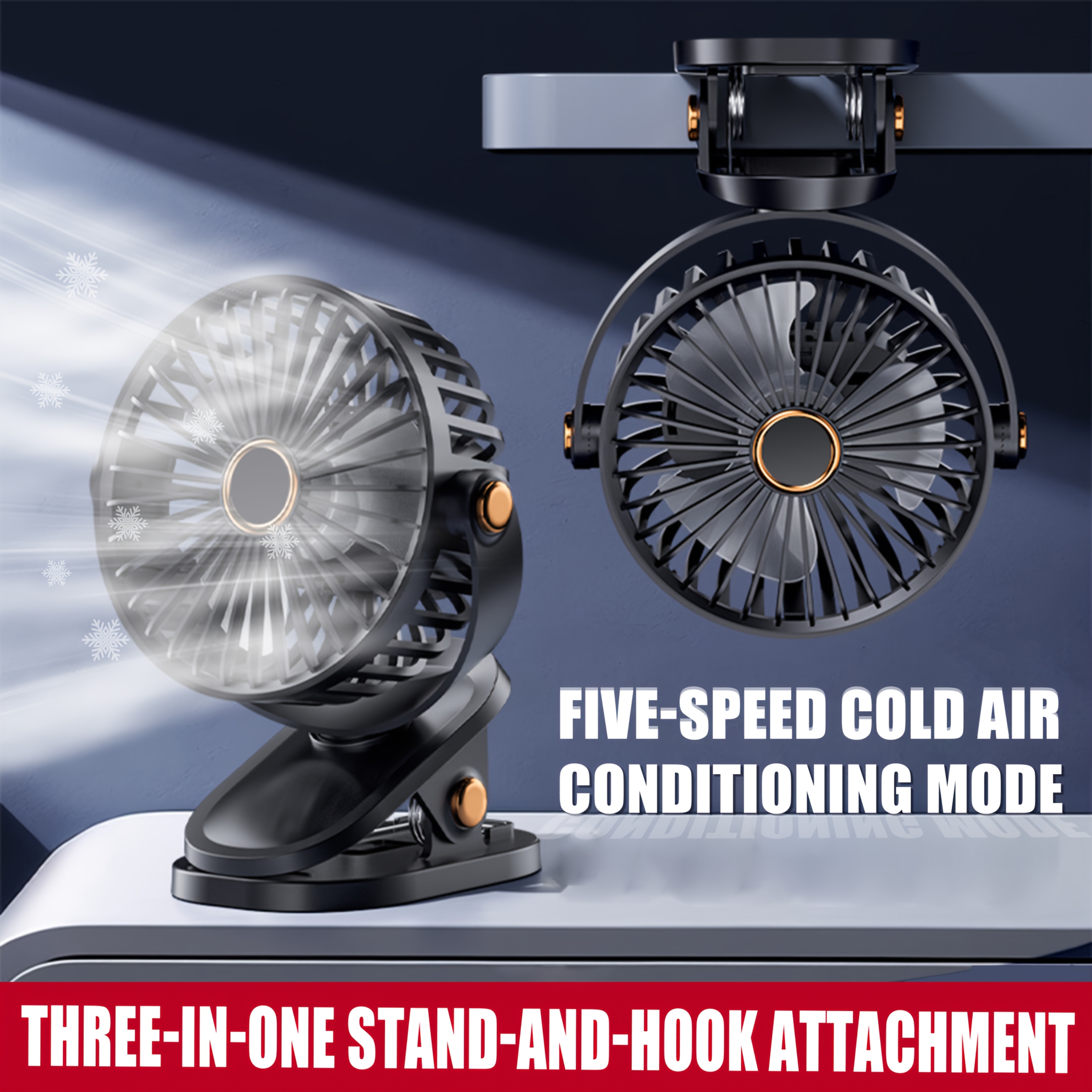 Summer USB Charging Portable Fan, Can Be Clipped, Stood, Or Hung, 4 Colors Optional, 5 Wind Speed Levels Adjustable, Multi-Angle Adjustable, Comfortable Cooling, Detachable And Washable, Suitable for Home, Office, Outdoor, Dormitory, Gift Giving - Image 12