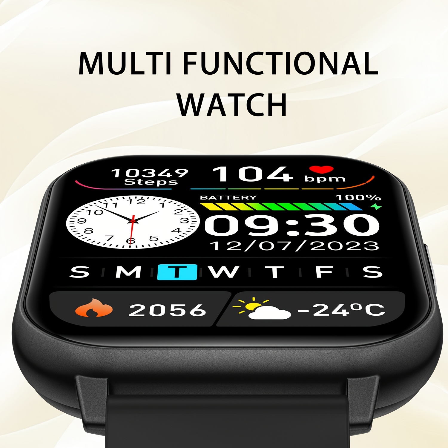 Sports Smart Watch, 4.65cm Full Touch Screen Display with Message, Answer Make Call Smartwatch, Sleep Monitoring, Sports Pedometer, Information Alerts, for iPhone Android Phones, Smartbands Fitness Watch for Women Men Friend Gift, Birthday Gift - Image 12