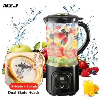 NIJ 1L Dual-Blade Small Home Fruit Juicer, 7.4V Mini Ice Crusher with LED Display Mixer, USB Rechargeable Portable Blender for Smoothies And Shakes, Fresh Juice - Compact Juicer for Instant Nutrition