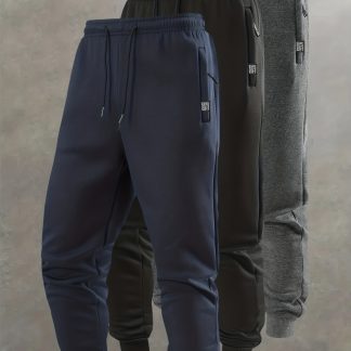 3-Color Men'S Fashion Trousers, Comfortable And Soft Fabric, Double-Sided Zipper Pockets, Drawstring Waist, Embroidered Pockets, Perfect for All-Season Wear, Daily Commuting, Outdoor Activities, Walking, Running, Cycling, an Ideal Gift