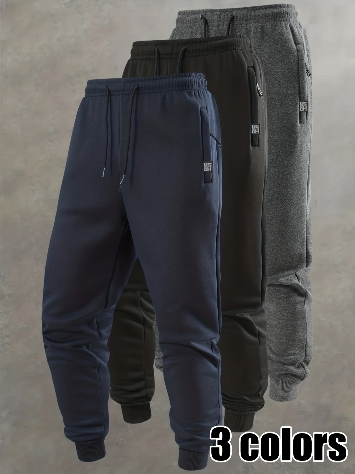 3-Color Men'S Fashion Trousers, Comfortable And Soft Fabric, Double-Sided Zipper Pockets, Drawstring Waist, Embroidered Pockets, Perfect for All-Season Wear, Daily Commuting, Outdoor Activities, Walking, Running, Cycling, an Ideal Gift