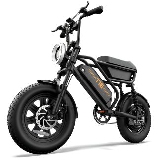 T16 Electric Bike Solves It: 48V 13Ah Battery for 100KM, 250W Motor. 40.64*7.62cm Tires & Full Suspension Smooth Out Rough Paths. Storage Box Holds Your Gear, Lights Keep You Visible At Night