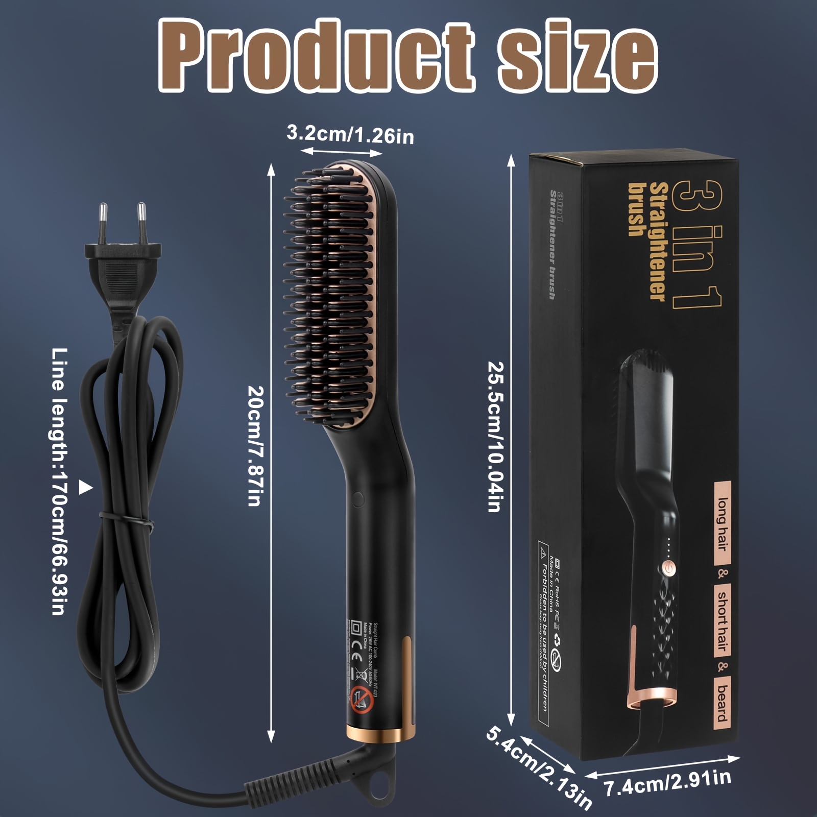 Beard Straightener for Men,Premium Heated Beard Brush Anti-Scald Feature,Beard Straightening Comb Gifts for Men Him Dad