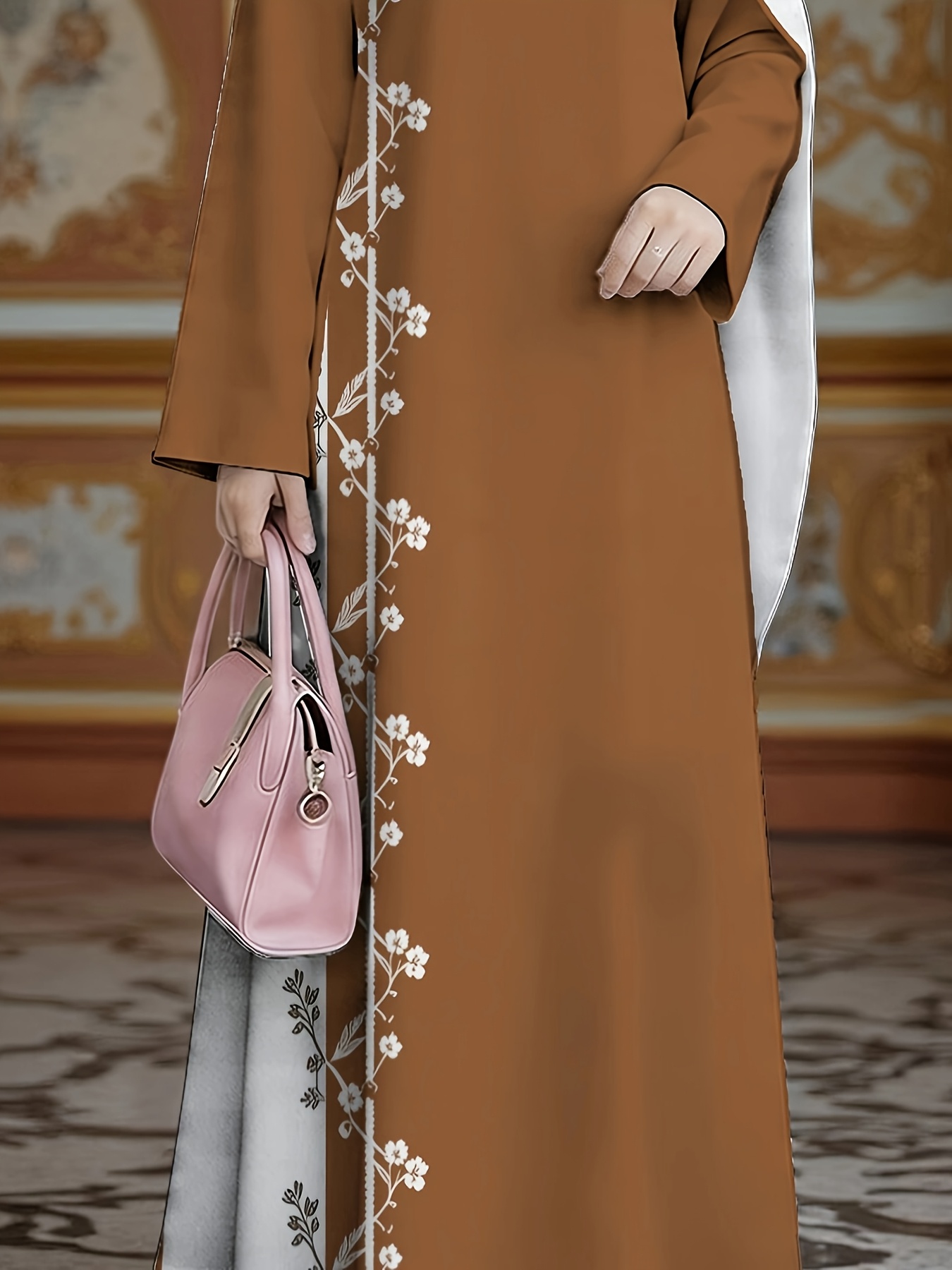 2026 Special Collection, Muslim Women's Long Dress, Middle Eastern Traditional Cultural Attire, Suitable for Malaysian Women, Comfortable and Breathable Digital Print Fabric, Digital Print (Headscarf Accessory Not Included) - Image 6