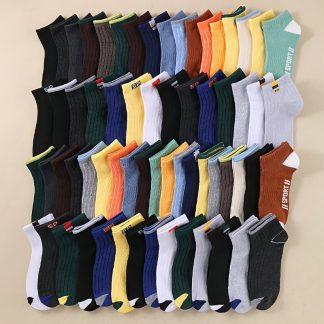 20-Pair Random Pattern Children's Sports and Casual Short Socks, Soccer Socks, Suitable for Daily and Sports Wear, Soft, Comfortable, Casual, and Breathable, -16