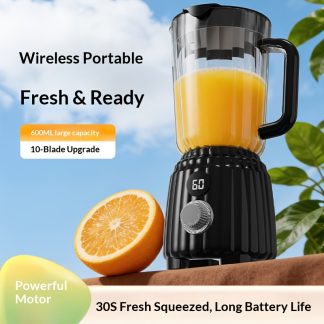 1 Portable Home Juicer with Rotary Control, Speed Adjustment (Fast/Slow), Long Battery Life, Easy to Clean, Kitchen Appliance, Compact Design, High-Efficiency Juicer, Suitable for Home, Kitchen, and Travel Use, Perfect Gift for Valentine's Day