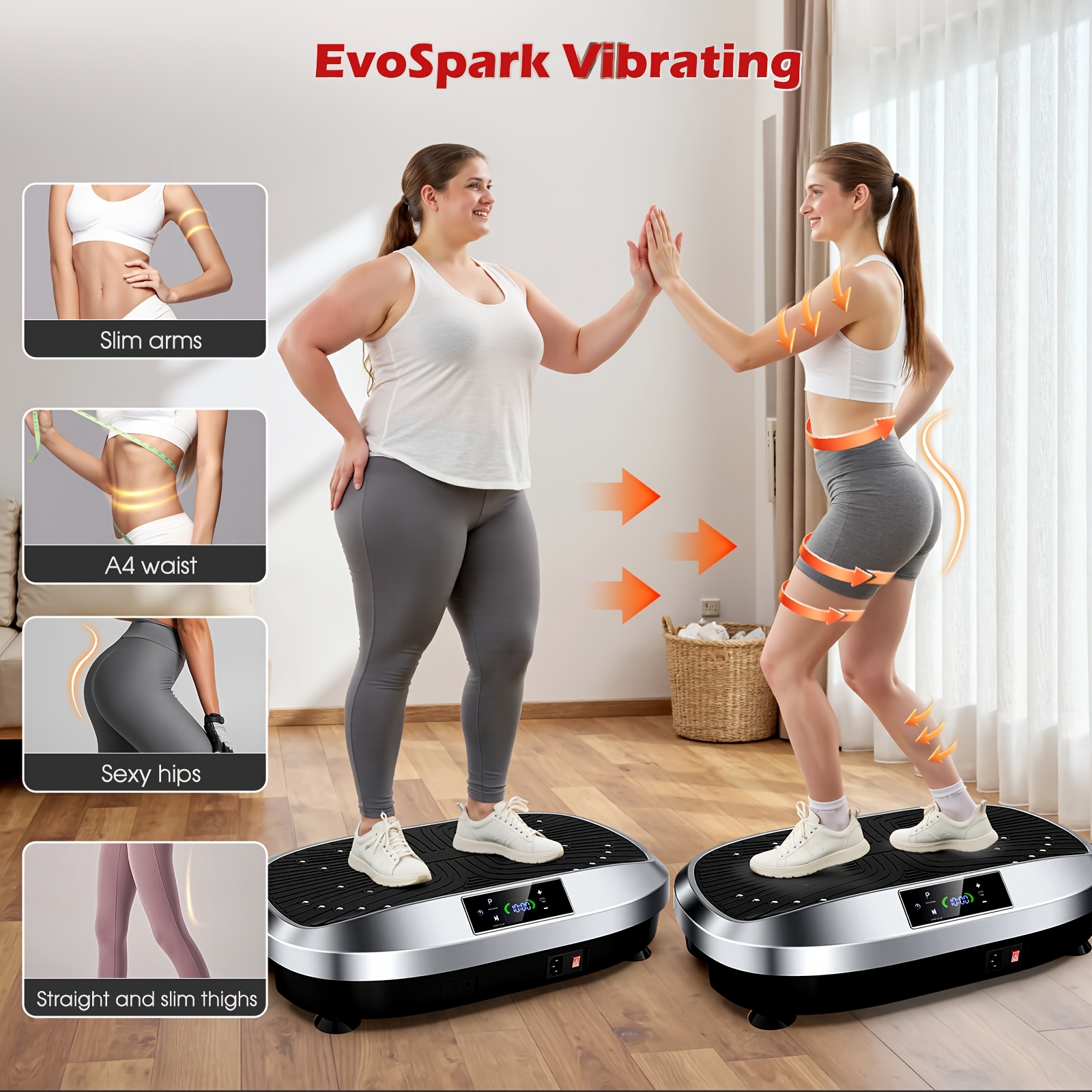 Full Body Vibration Plate with 6 Training Programs, 120-Level Electromagnetic Massage, Quiet Motor, Built-in Remote Control, Non-Slip Surface + Resistance Bands, 120kg Capacity Home Fitness Equipment for Weight Loss & Core Strength