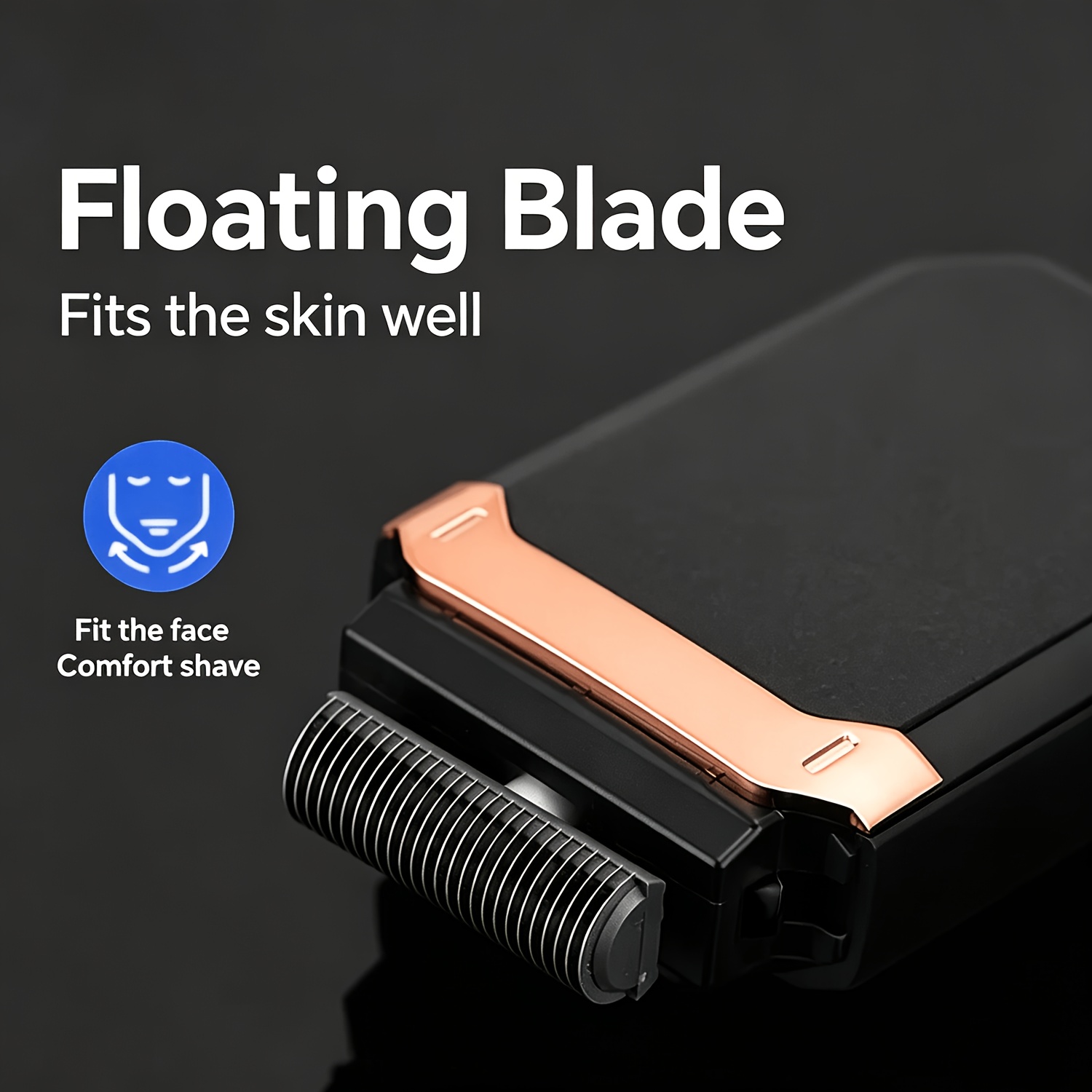Men's Electric Shaver-USB Rechargeable Portable Shaver, Lychee Skin Pattern Body, Rose Golden Embellishments, Equipped with Side Trimmers, Reciprocating Aluminum Foil Shaver, Ideal Gift for Boyfriends, Fathers or Brothers, - Image 8