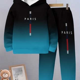 Boys' casual suit, autumn and winter long sleeved sportswear, suitable for outdoor wear, suitable for training wear, suitable for birthday gifts, Perfect for Outdoor