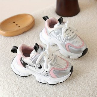 1 Pair Girls' Athletic Shoes Spring/Autumn Mesh All-Match Low-Top Kids' Running Shoes