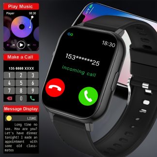 Sports Smart Watch, 4.65cm Full Touch Screen Display with Message, Answer Make Call Smartwatch, Sleep Monitoring, Sports Pedometer, Information Alerts, for iPhone Android Phones, Smartbands Fitness Watch for Women Men Friend Gift, Birthday Gift