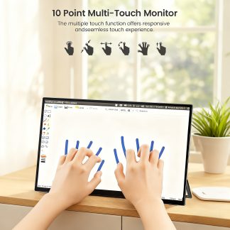 UPERFECT 18.5" 120Hz Touchscreen Portable Monitor 100%sRGB W/VESA & Stand 180° Adjustable Ultra-Slim & Lightweight Frameless FHD FreeSync IPS HDR Gaming Display, Travel Second Monitor for Laptop