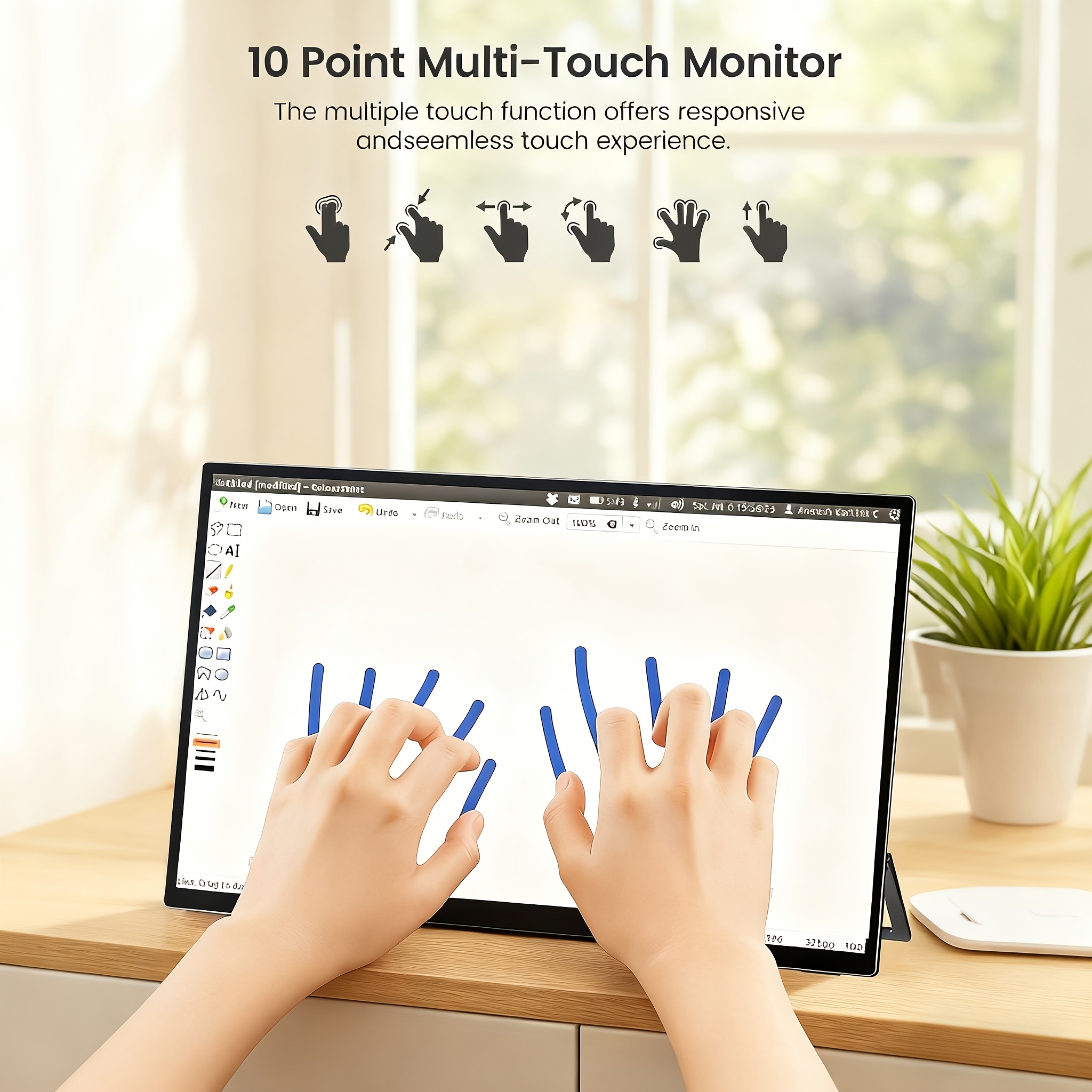 UPERFECT 18.5" 120Hz Touchscreen Portable Monitor 100%sRGB W/VESA & Stand 180° Adjustable Ultra-Slim & Lightweight Frameless FHD FreeSync IPS HDR Gaming Display, Travel Second Monitor for Laptop