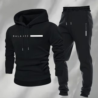 Men's Winter Sports Wear Set Hooded Sweatshirt and Sweatpants 2pcs