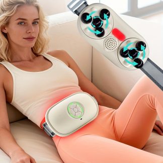 Automatic Abdominal Massager, 3-Speed Adjustable Belly Massager with Heat - Dual Rotation, Auto-Reverse, 10-Min Timer, Multiple-use for Waist And Abdomen, Back, Neck And Legs for Home Or Office Use(Type-C Charging)
